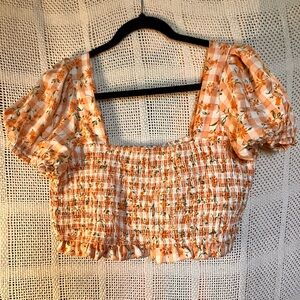 Smak Parlour Plaid Smocked Top BNWoT sz XL